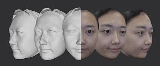 Fig. 2 – escaneamento facial obtido através de app de telefone celular. 